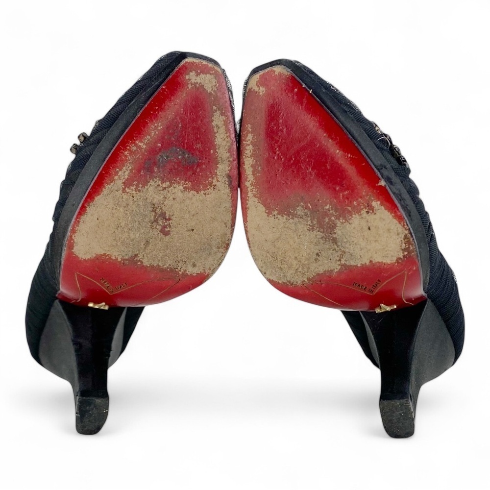 Cesare Paciotti Rasp Seta Tulle Black Heels Size 37​ - Picture 7 of 9